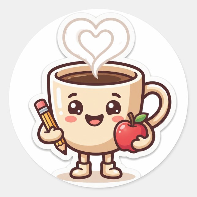 Autocollant de café pour enseignants (Devant)