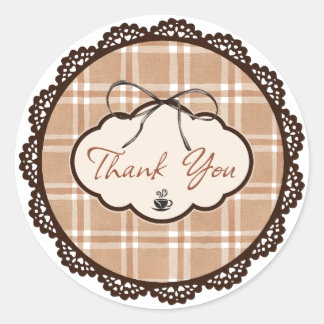 Autocollant de café vintage Merci