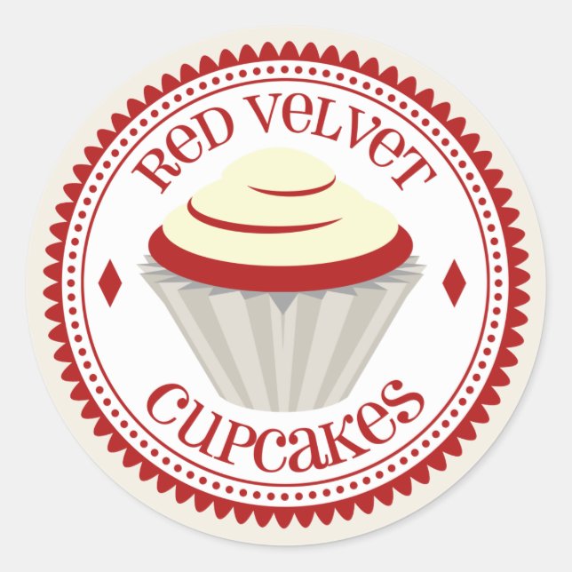 Autocollant de cakes en velours rouge (Devant)