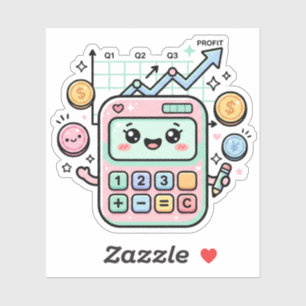 Autocollant de calculatrice pastel Kawaii pour étu