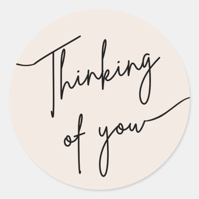 Autocollant de calligraphie « Thinking of You » mi (Devant)