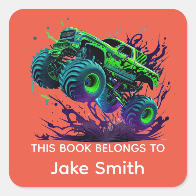 Autocollant de camion Monster vert personnalisé po (Devant)