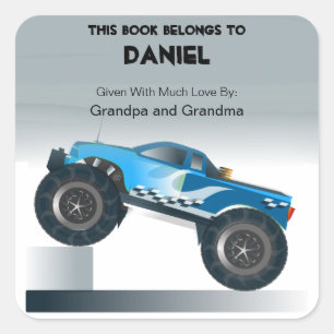 Autocollant de camion monstre bleu