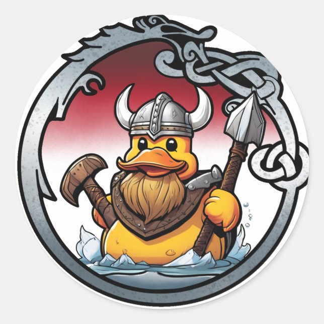 Autocollant de canard viking (Devant)