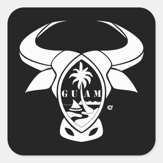 Autocollant de caribou de phoque de Guam Sq. Lg (Devant)