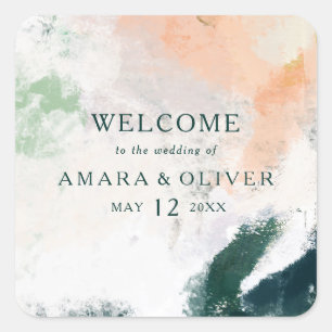 Autocollant de Carré de bienvenue pour Mariage Abs
