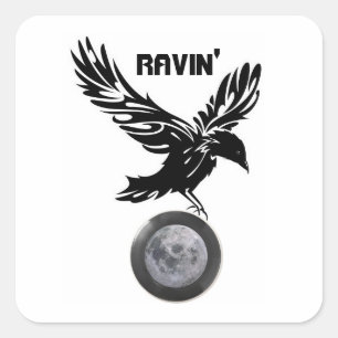 Autocollant de carré de la lune de Ravin