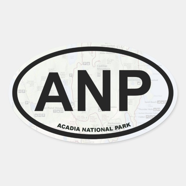 Autocollant de carte Acadia (texte noir) (Devant)