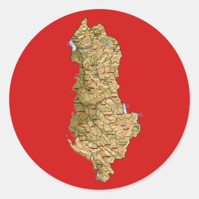 Autocollant de carte Albanie (Devant)