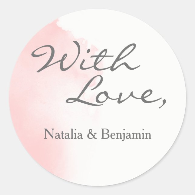 Autocollant de carte Brosse couleur rose Aquarelle (Devant)