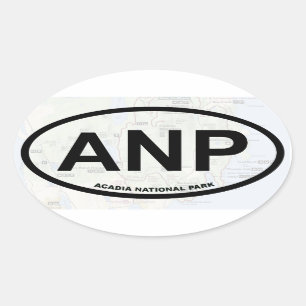 Autocollant de carte d'Acadia (texte noir)