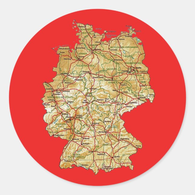 Autocollant de carte d'Allemagne (Devant)