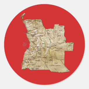 Autocollant de carte d'Angola