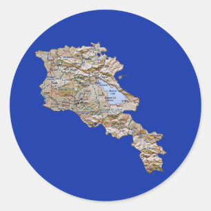 Autocollant de carte d'Arménie