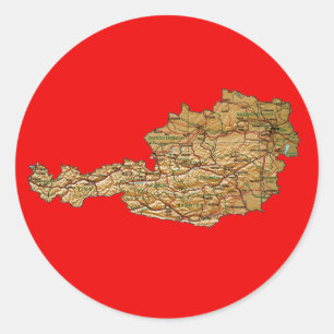 Autocollant de carte d'Autriche