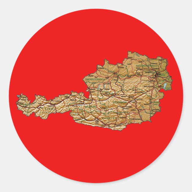 Autocollant de carte d'Autriche (Devant)
