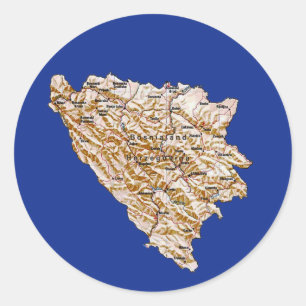 Autocollant de carte de Bosnie-Herzégovine