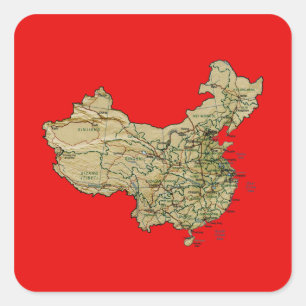 Autocollant de carte de Chine