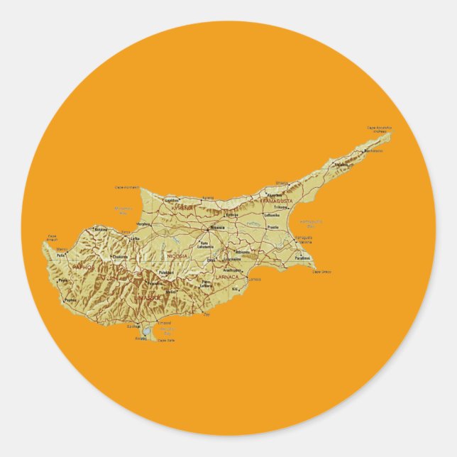 Autocollant de carte de Chypre (Devant)