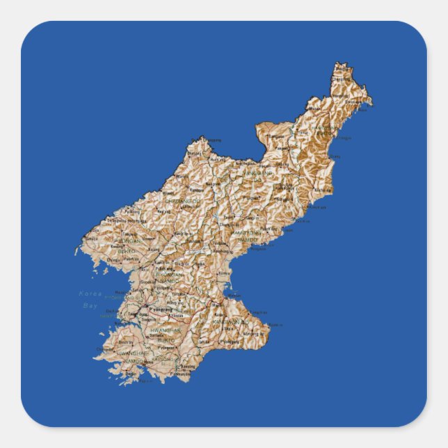 Autocollant de carte de Corée du Nord (Devant)