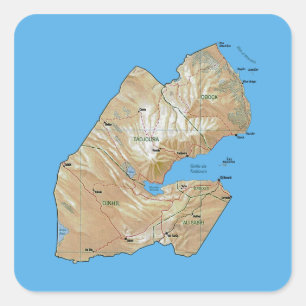 Autocollant de carte de Djibouti