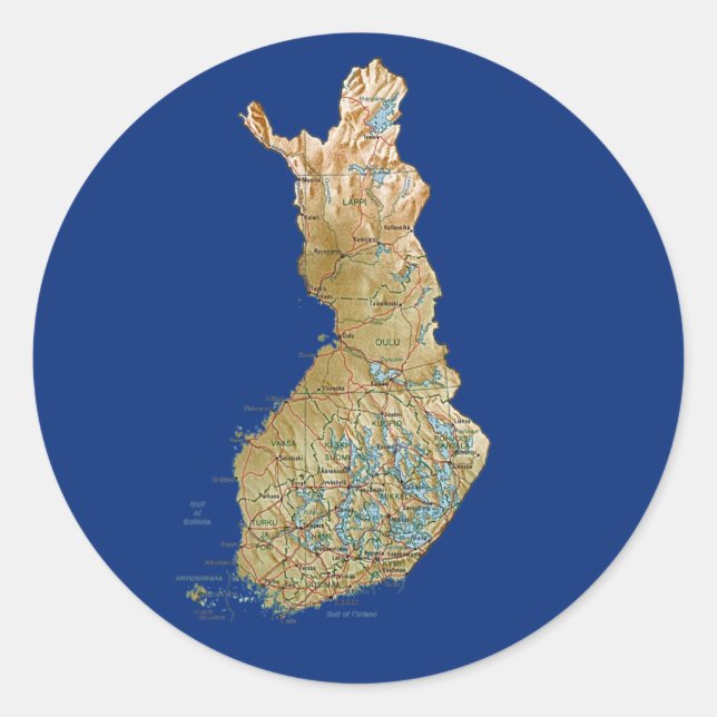 Autocollant de carte de Finlande (Devant)