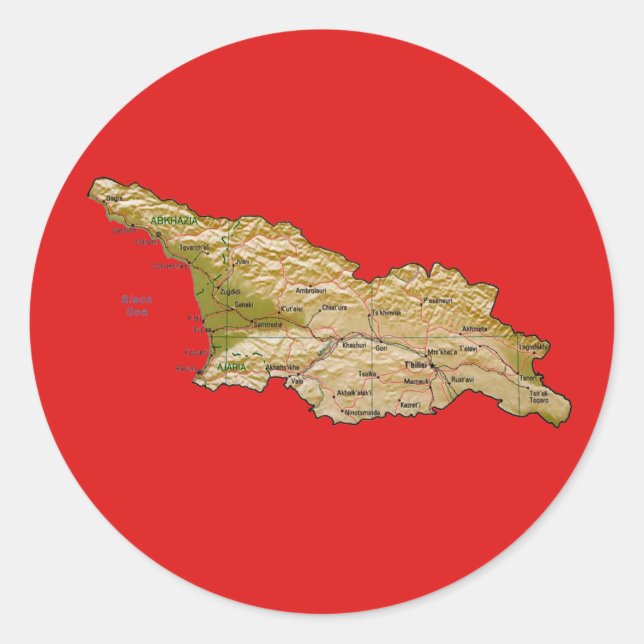 Autocollant de carte de Géorgie (Devant)