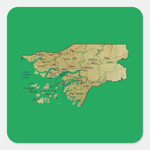 Autocollant de carte de Guinée-Bissau