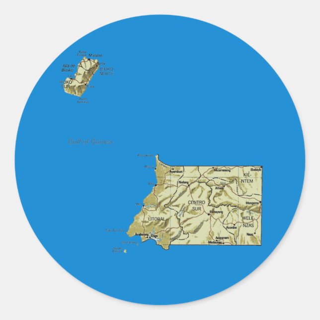 Autocollant de carte de Guinée équatoriale (Devant)