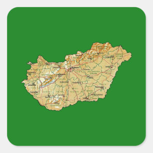 Autocollant de carte de Hongrie