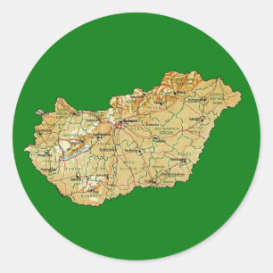 Autocollant de carte de Hongrie