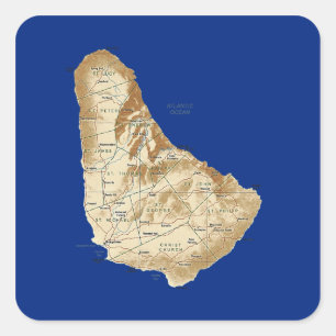 Autocollant de carte de la Barbade
