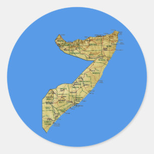 Autocollant de carte de la Somalie