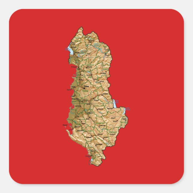 Autocollant de carte de l'Albanie (Devant)