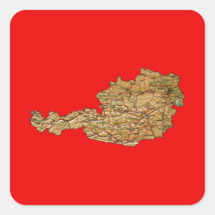 Autocollant de carte de l'Autriche