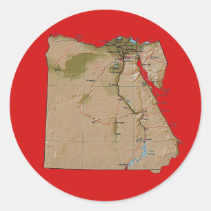 Autocollant de carte de l'Égypte