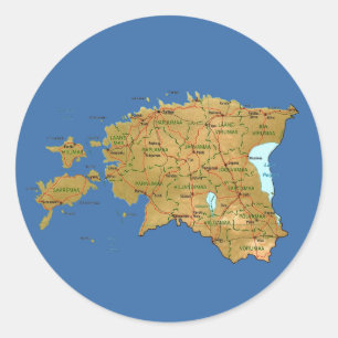 Autocollant de carte de l'Estonie