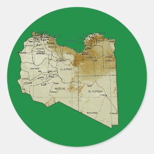 Autocollant de carte de Libye