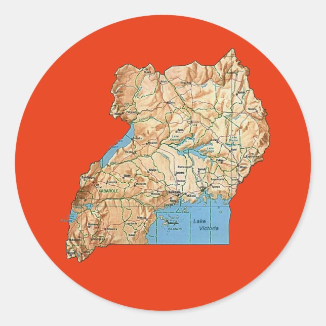 Autocollant de carte de l'Ouganda (Devant)