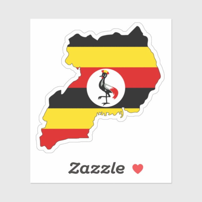 Autocollant de carte de l'Ouganda Drapeau pour Ord (Feuille)