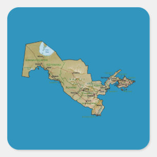 Autocollant de carte de l'Ouzbékistan