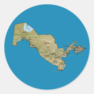 Autocollant de carte de l'Ouzbékistan
