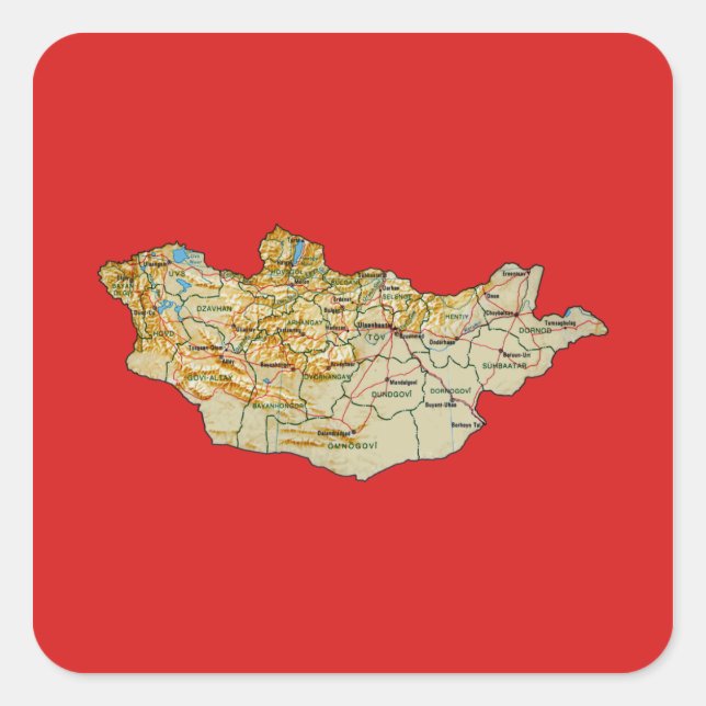 Autocollant de carte de Mongolie (Devant)