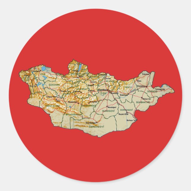 Autocollant de carte de Mongolie (Devant)