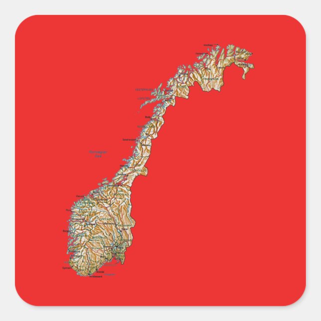 Autocollant de carte de Norvège (Devant)