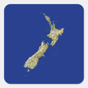 Autocollant de carte de Nouvelle-Zélande