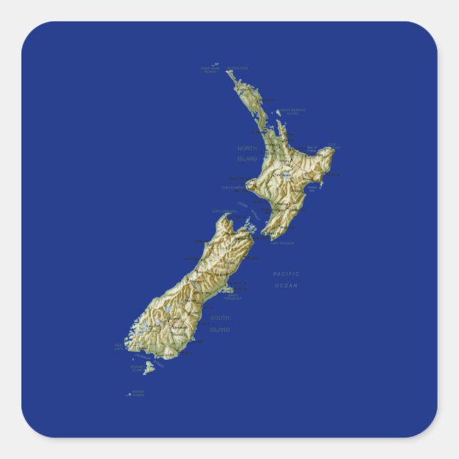 Autocollant de carte de Nouvelle-Zélande (Devant)