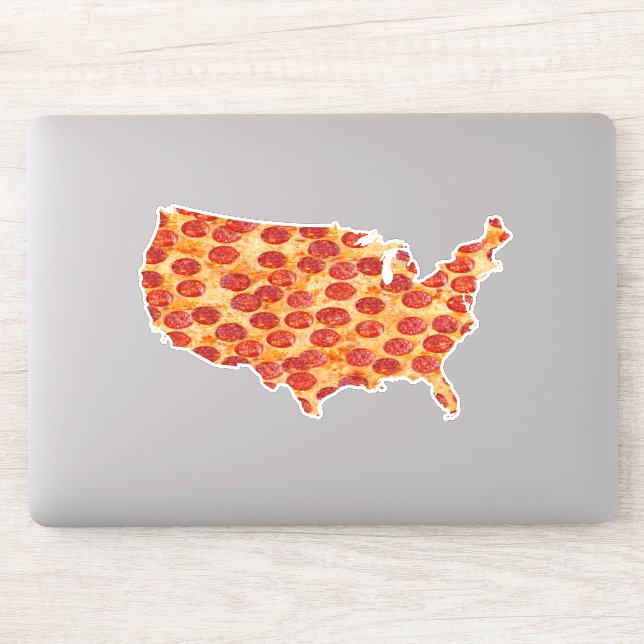 Autocollant de carte de pizza des États-Unis (Ordinateur)