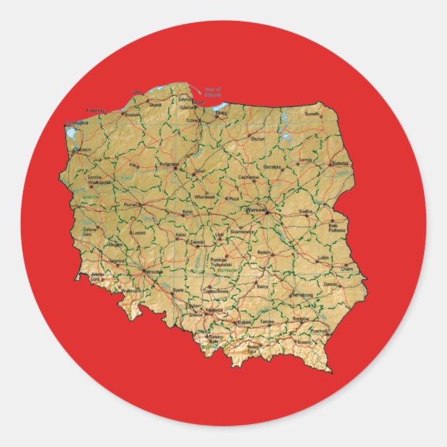 Autocollant de carte de Pologne (Devant)