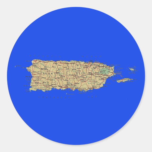 Autocollant de carte de Porto Rico (Devant)